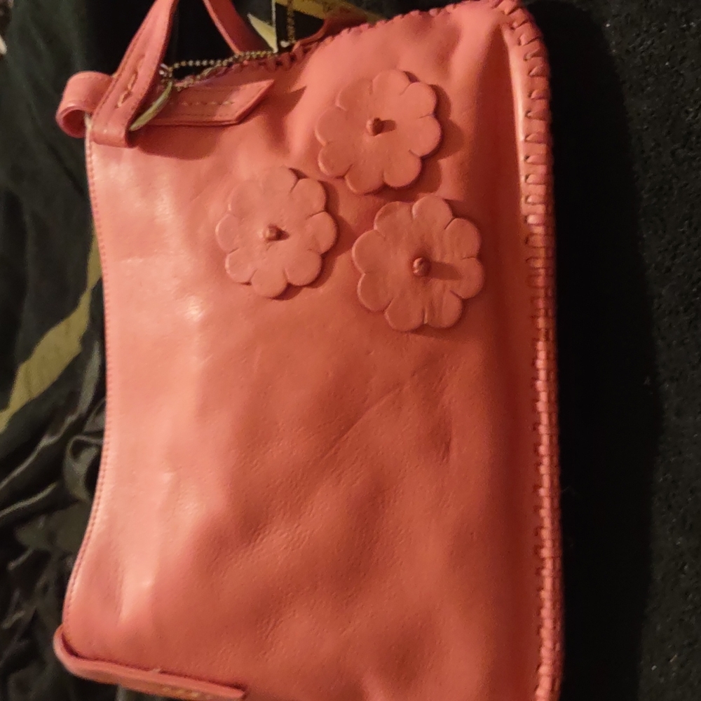 NEW PERFECT DEEP PINK LUCIEN PICCARD LEATHER SHOULDER BAG